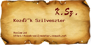 Kozák Szilveszter névjegykártya