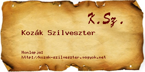 Kozák Szilveszter névjegykártya