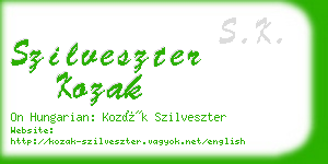 szilveszter kozak business card